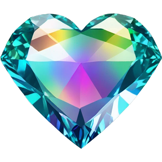Heart shaped 56-carat rainbow diamond emoji