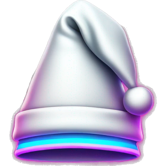 Santa hat with futuristic neon trim emoji