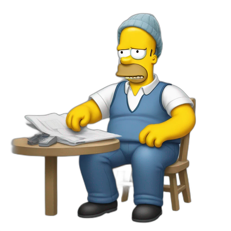 homer simpson qui travail emoji