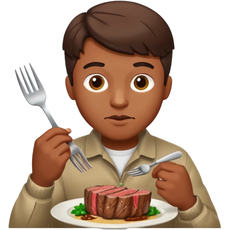 Cypher from the matrix eating steak emoji