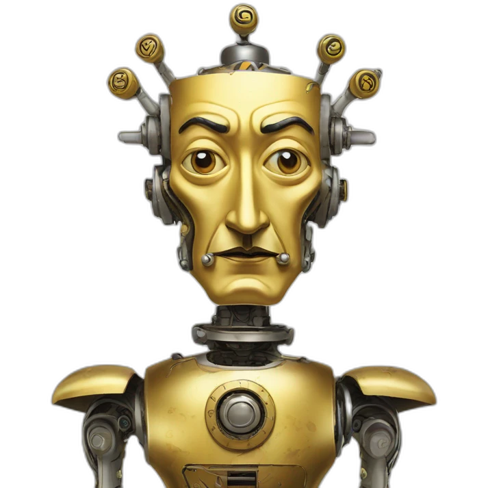 Salvador Dali as a robot king emoji