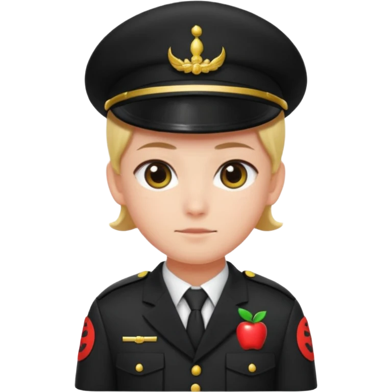 guard from Squid Game Round 6 standing with arms crossed, apple emoji style emoji