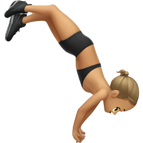 Girl doing backflip emoji
