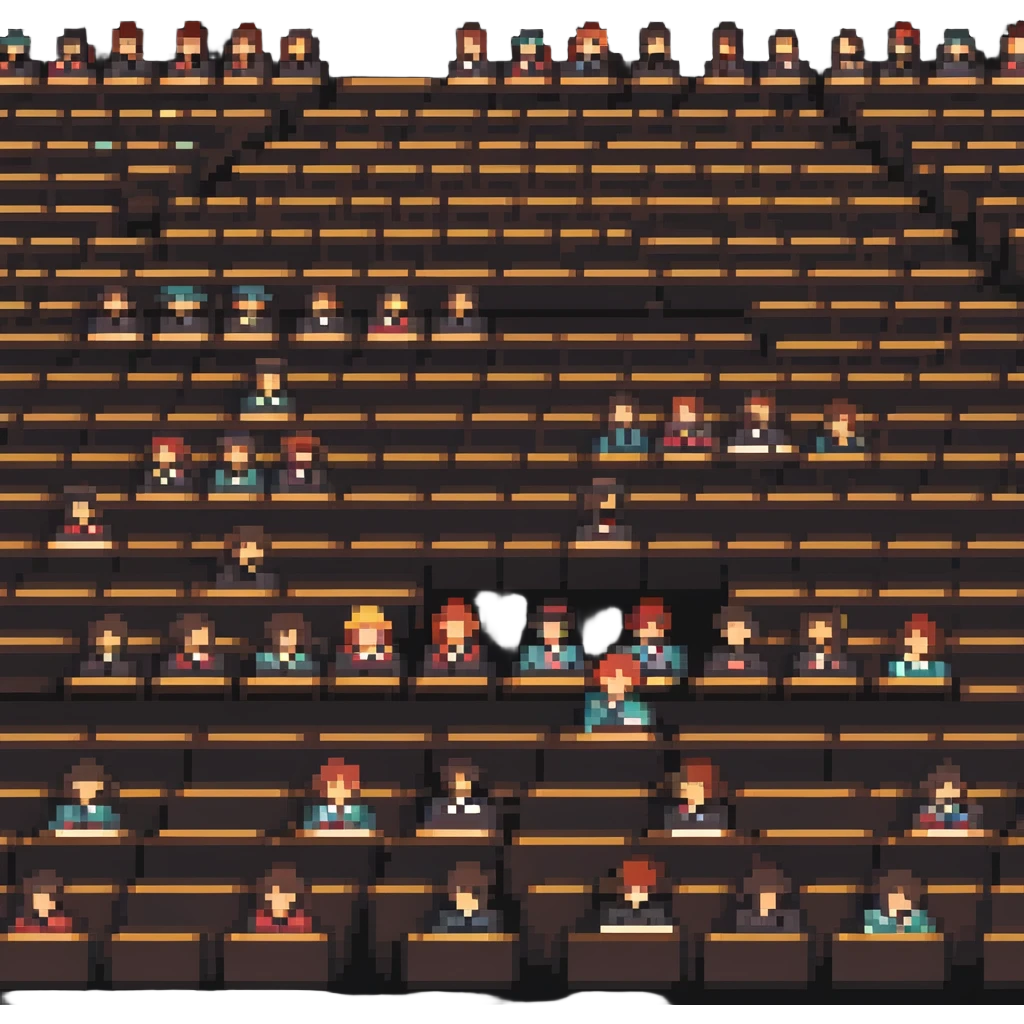 student audience listening to a lecture emoji