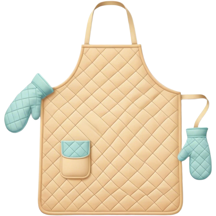 Cinematic Realistic Apron & Oven Mitts, a neatly folded soft pastel apron with subtle fabric textures, resting next to thickly padded oven mitts with a quilted pattern, warm golden kitchen lighting reflecting off the fabrics, evoking a sense of homely warmth and culinary creativity. emoji