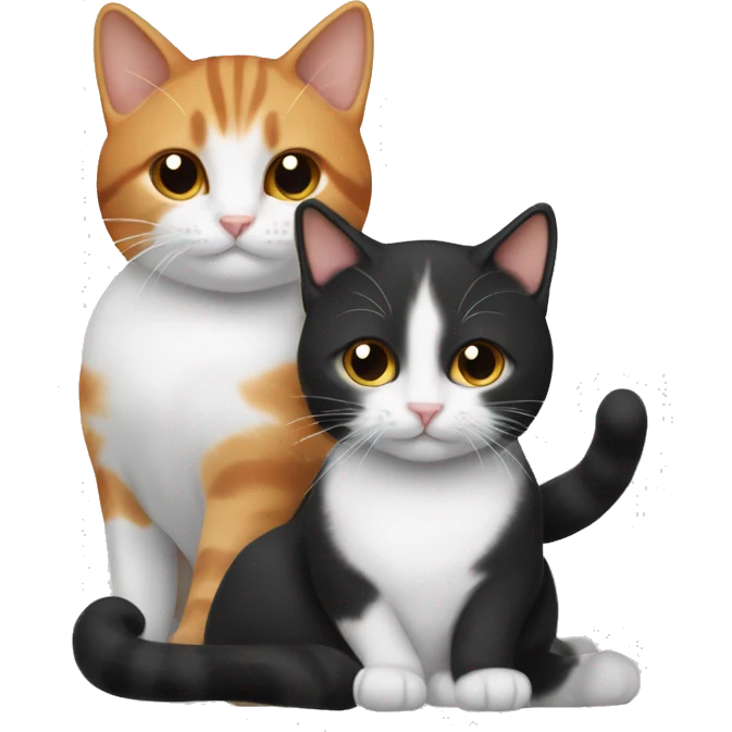 3 cats on top - black, ginger and white cat emoji