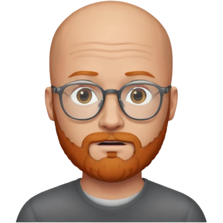 bald man ginger bear grey eyes glasses emoji