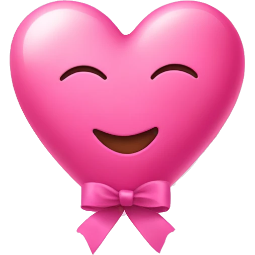 Pink heart with ribbo emoji