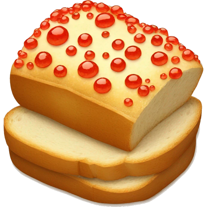 One Slice of bread fully covered with red caviar emoji