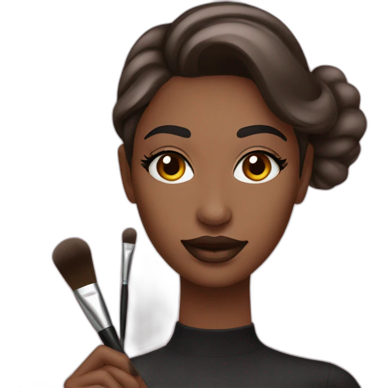 Makeup artist with brush emoji