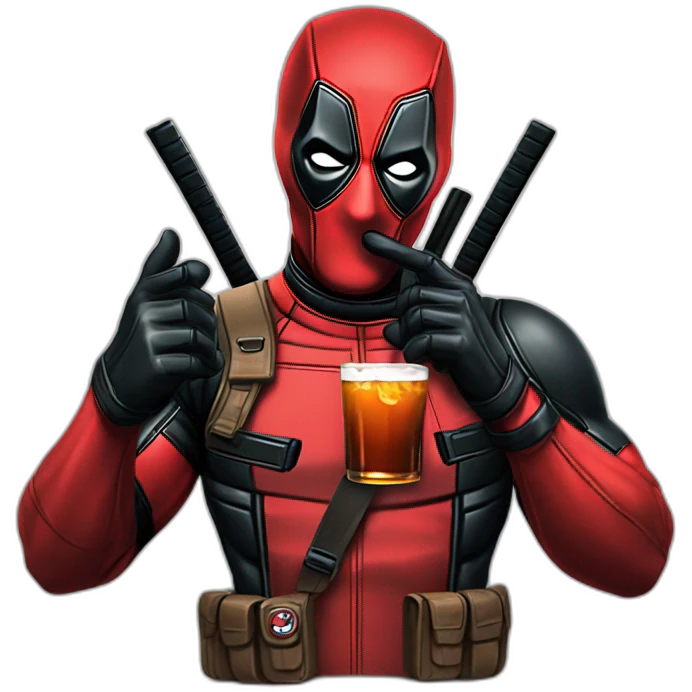 deadpool drinking jagermaister emoji