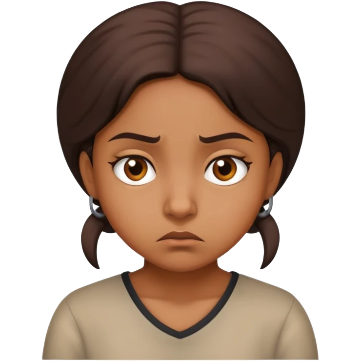 brown girl looking annoyed  emoji