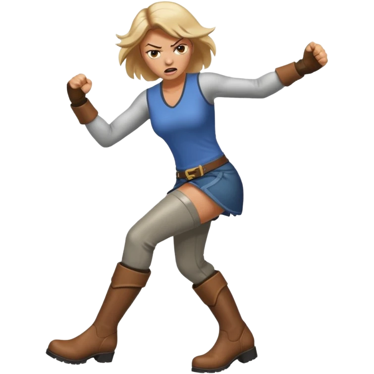 Woman angry kickin emoji