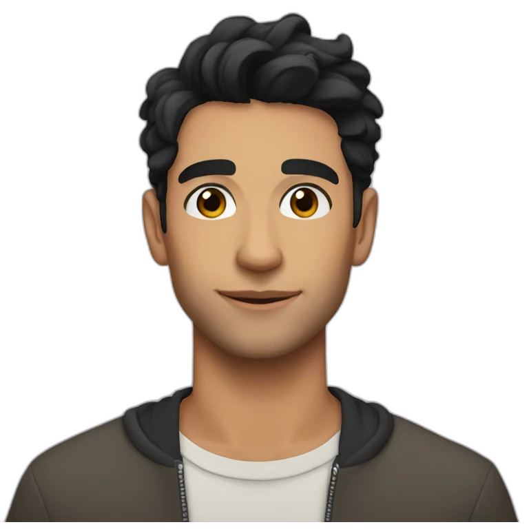 tan france with black hair emoji
