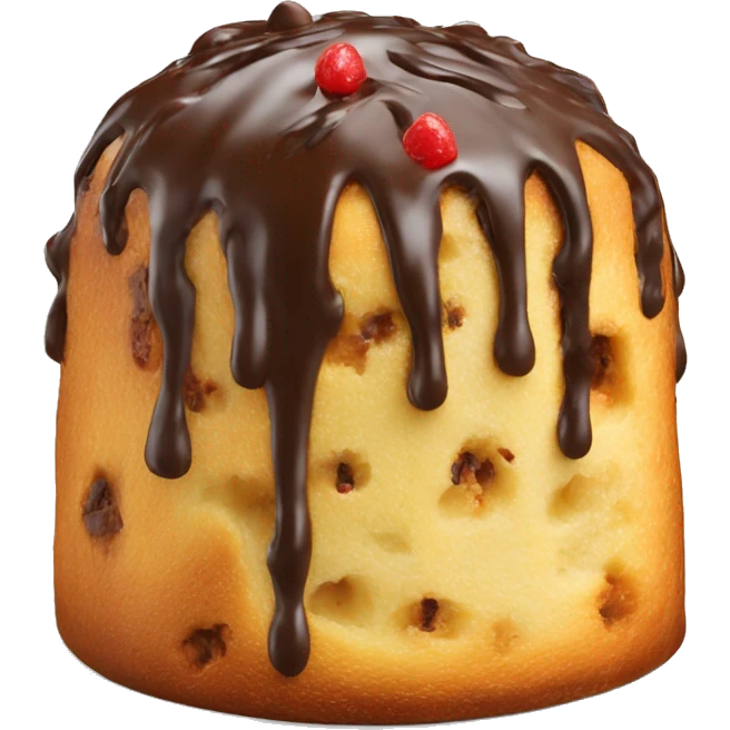 Full chocolate drip panettone emoji