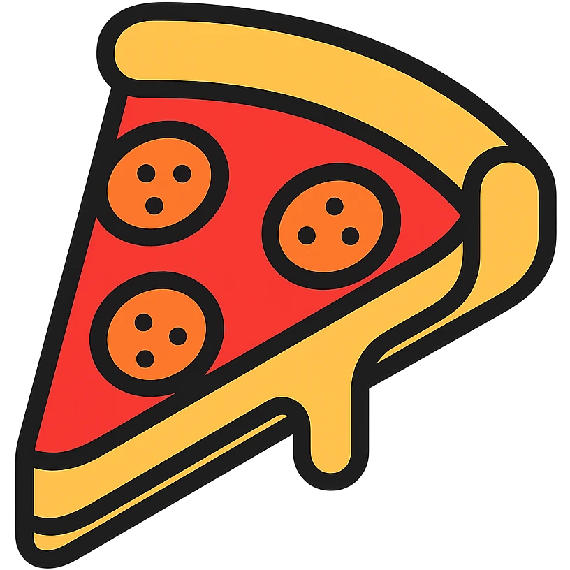 colored icon of a Chicago deep dish pizza slice emoji