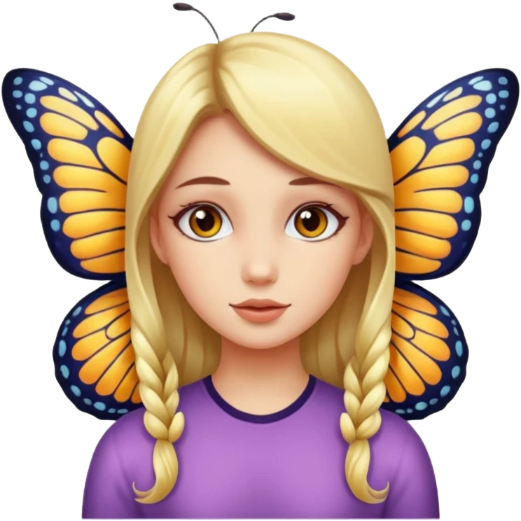 Butterfly with a girls face emoji
