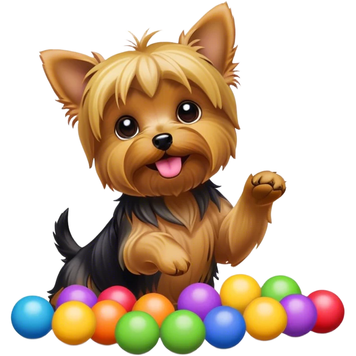 Yorkie play balls  emoji