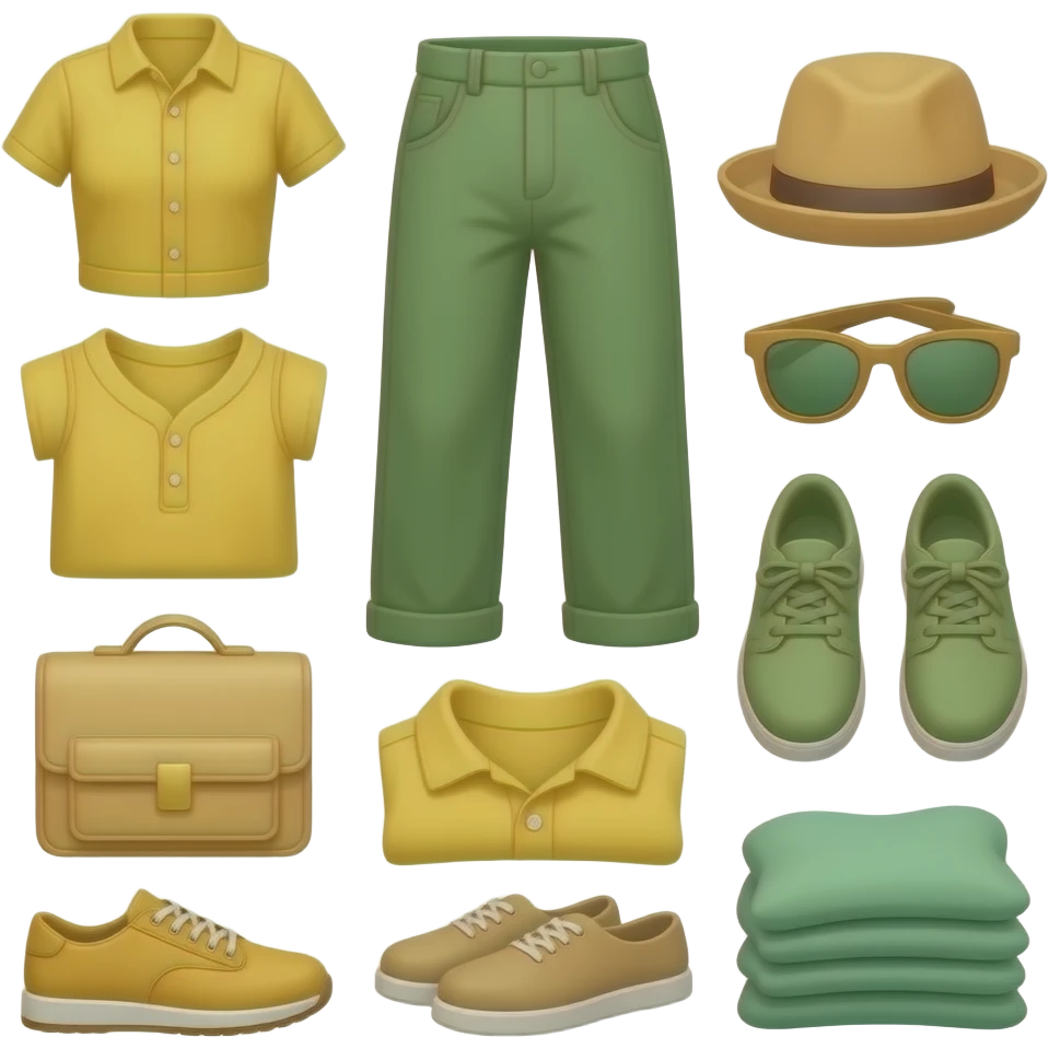 yellow green Clothes on Floor (Aesthetic Messy inspired by Barbie colour palette emoji