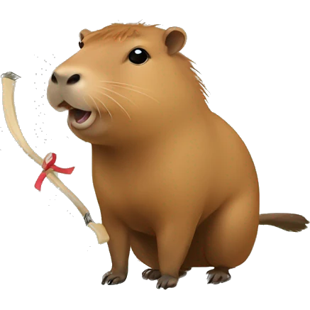 Capybara with a bow emoji