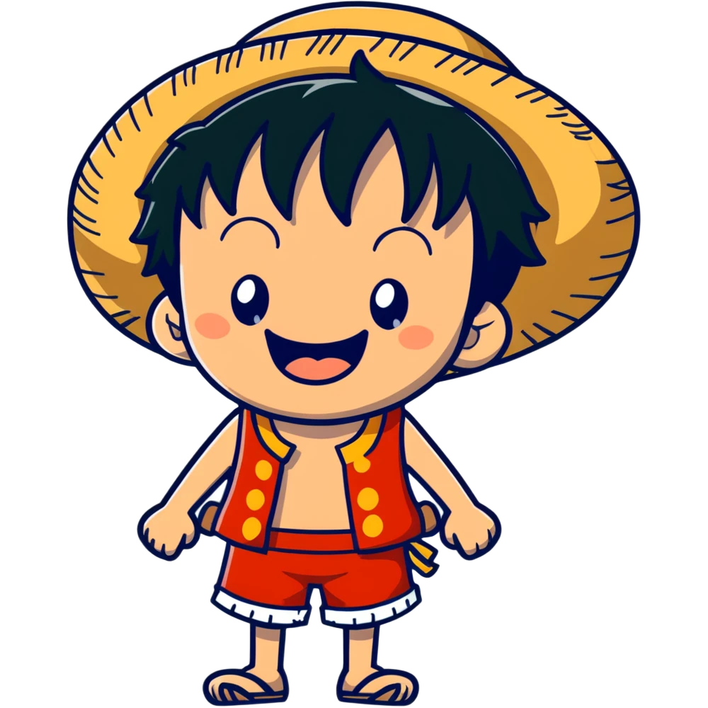 One Piece Luffy laughing emoji