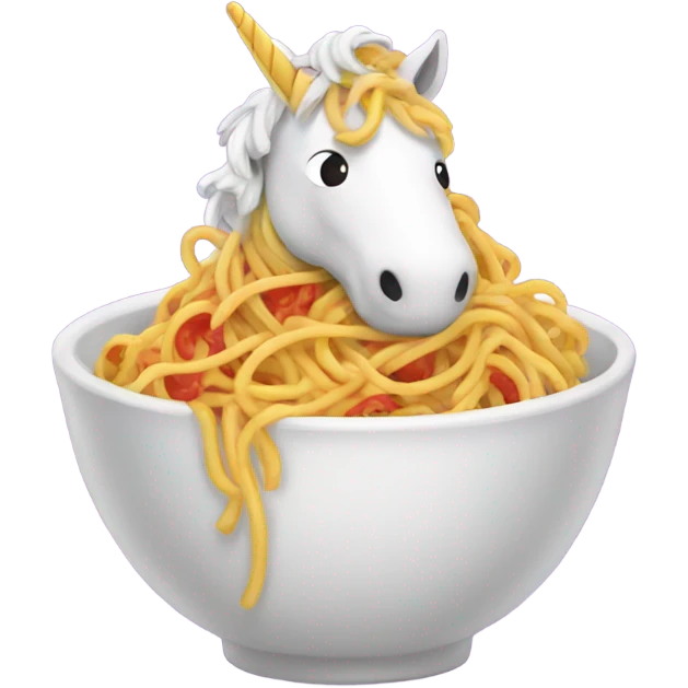 Unicorn eating spaghetti  emoji