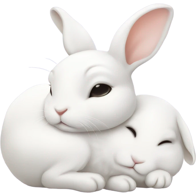 White baby rabbit sleeping emoji