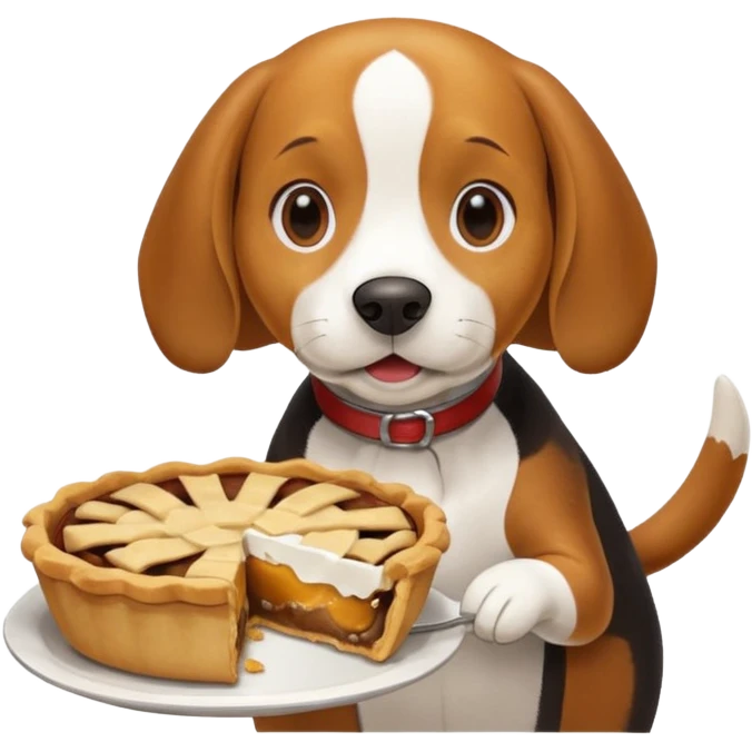 beagle eating a pie emoji