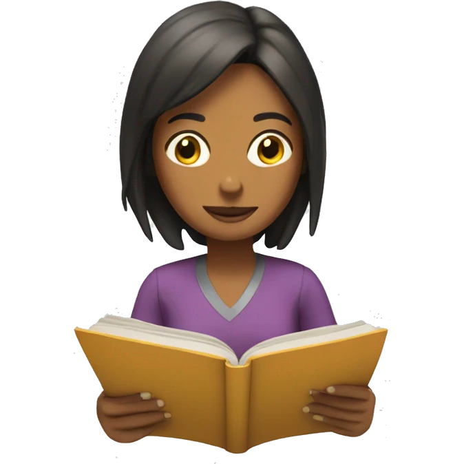Chica leyendo emoji