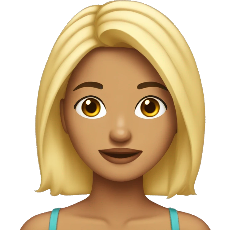 Chica morena de cabello lacio emoji