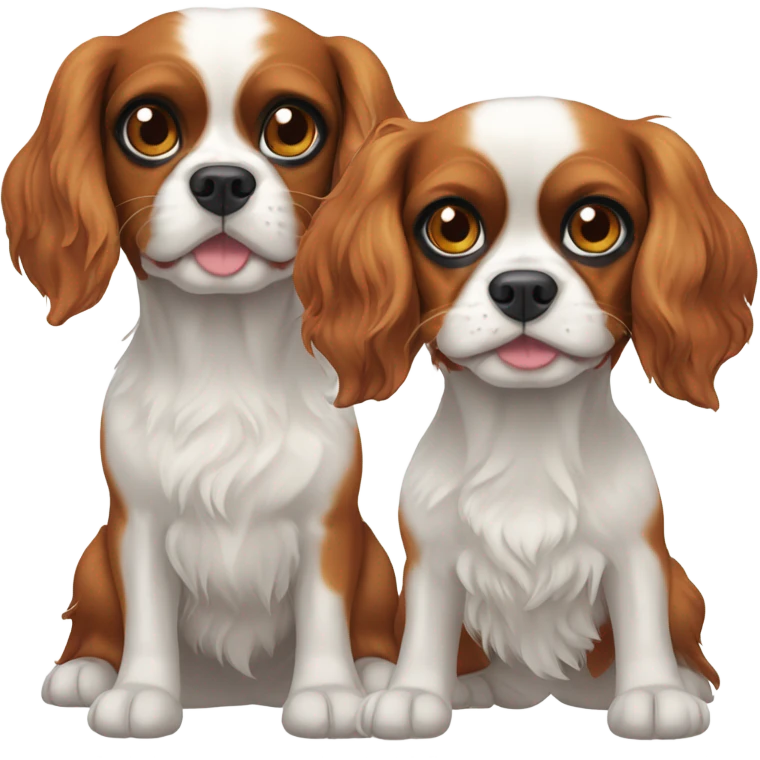 Two cavalier dogs  emoji