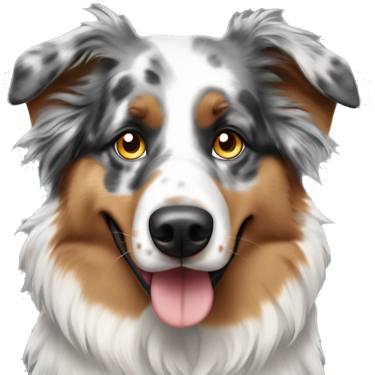 Merle Aussie shepherd with different eyes emoji
