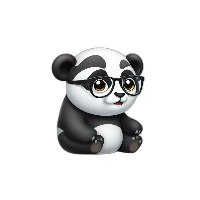 Panda with specs emoji