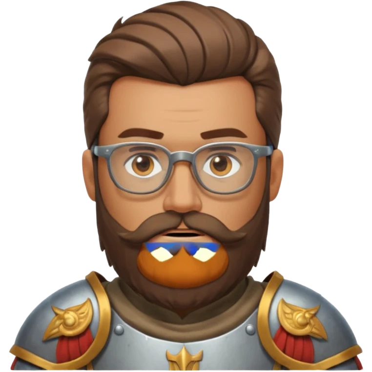 kinghts with glasses with long bearder looks like warrier emoji