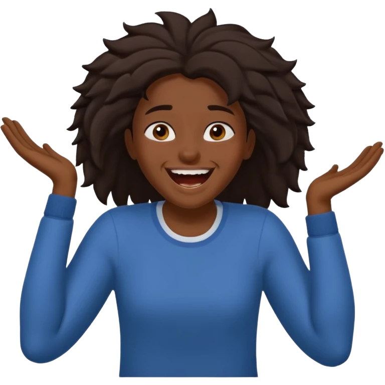 Baiza Ethiopian, dark hair Oldest but immature, no filter, funny Pose: laughing wildly, arms flailing age 21 emoji