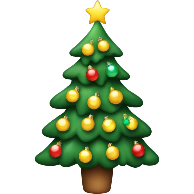 Christmas tree with lights and decoratrion emoji