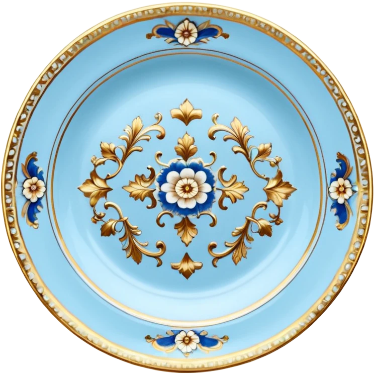 vintage rococo highly detailed pale blue plate emoji