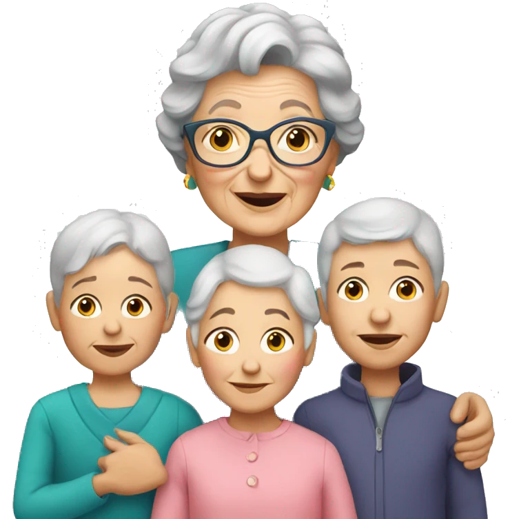 granny with kids emoji