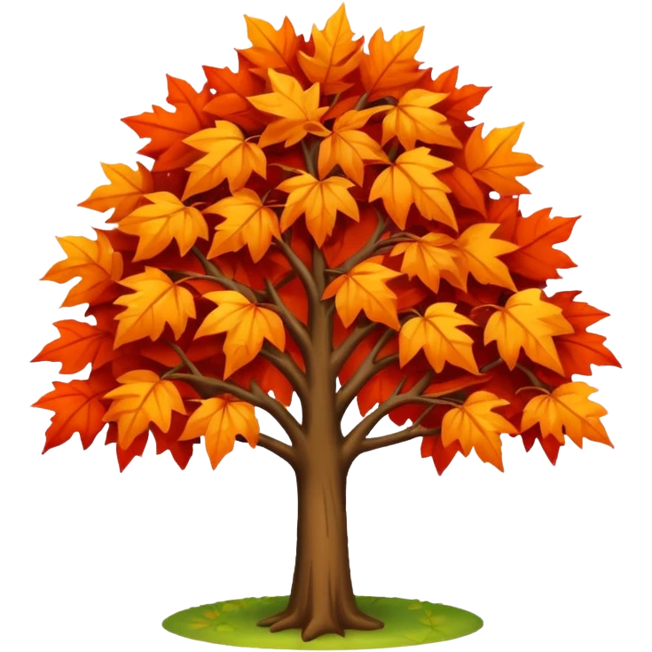 tree in autumn with orange and red leaves emoji
