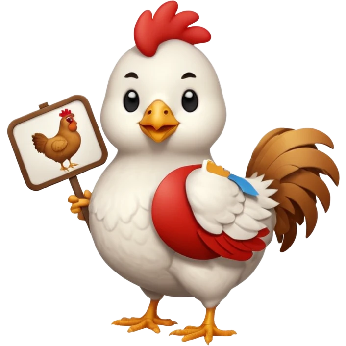 chicken with good morning sign emoji