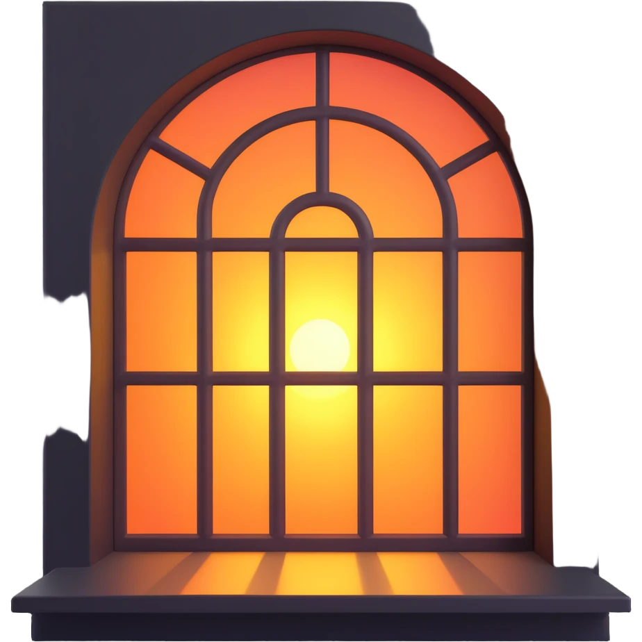 a big window with sunlight and a warm glow emoji