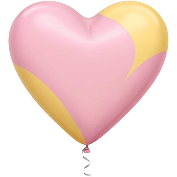 The heart is a balloon in soft pink, beige and yellow pastel light emoji