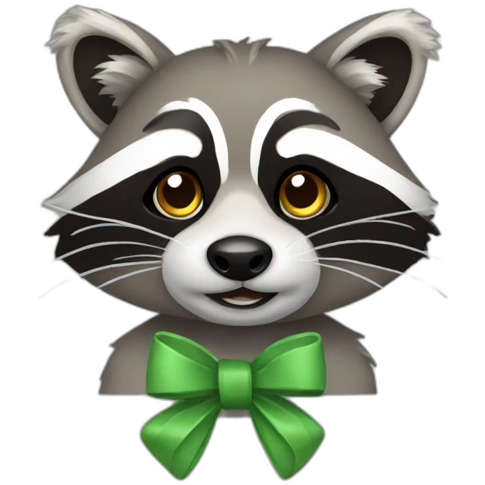 Raccoon with bow  emoji