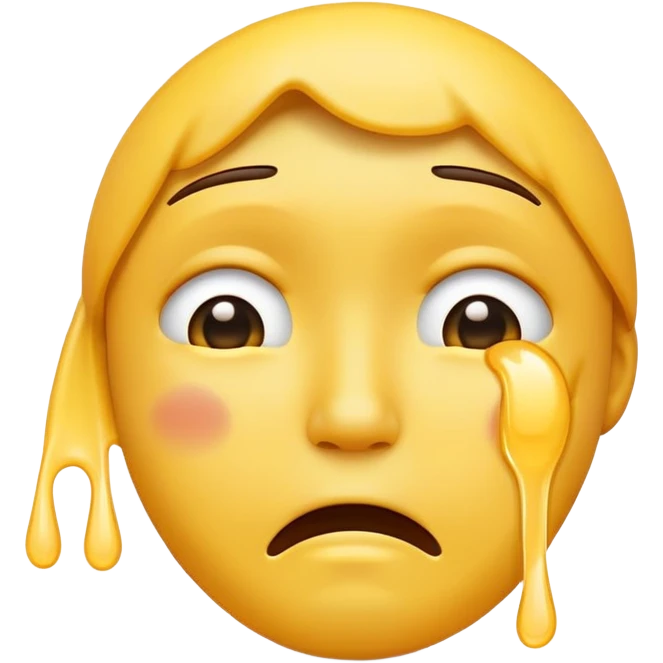 Hand crossed over the neck area of an crying emoji head emoji