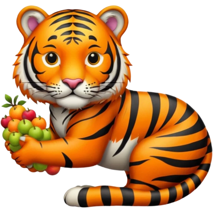 Tiger with a cornucopia emoji