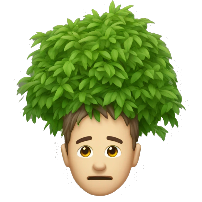 Head poaking from a bush emoji
