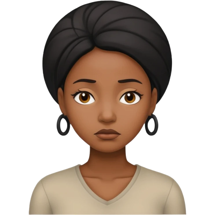 Sad face for black women emoji