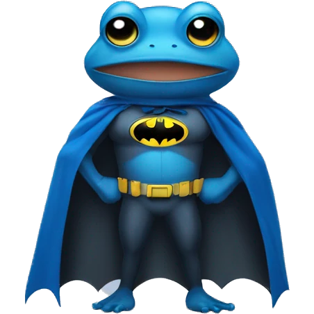 blue frog dressed as batman emoji