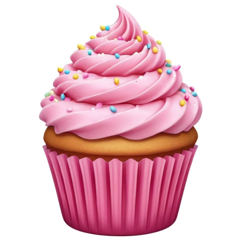 Cupcake with pink icing emoji