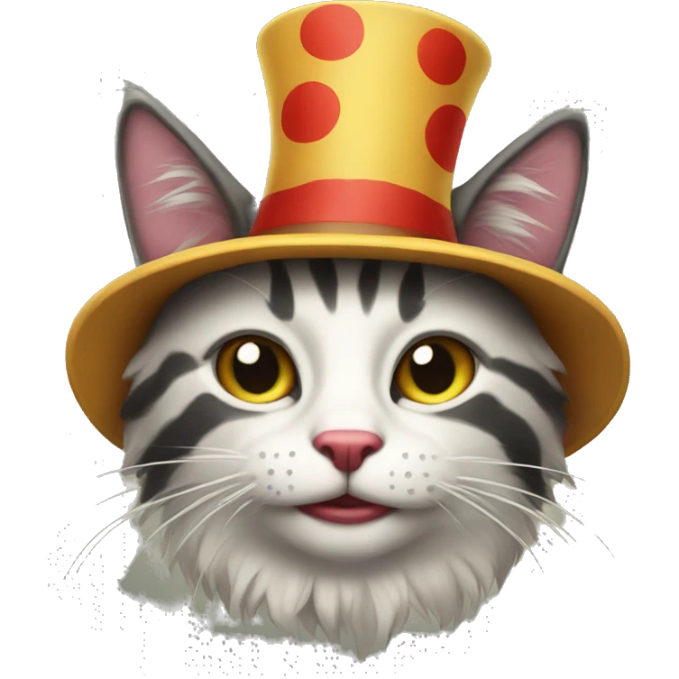clown pocker cat  emoji